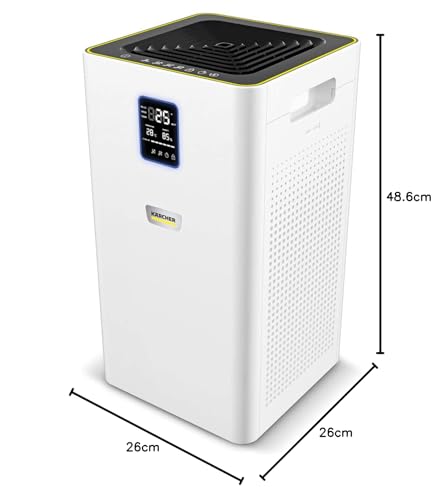 Kärcher Luftreiniger AF 30, Luftdurchsatz: 320 m³/h, bis zu 60 m² Räume, beseitigt 99,95% der Partikel bis zu 0,3 μm wie Feinstaub, Aerosole, Allergene & Gerüche, Automatik-Funktion, Timer, Nachtmodus