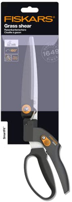 Fiskars Rasenkantenschere GS40, Einstellbarer Schneidewinkel (180°), Länge: 35,5 cm, Stahl/Kunststoff, Schwarz/Orange, SmartFit, 1023632