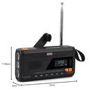 August MB290B Kurbelradio DAB/FM/Bluetooth - Solar Radio 4500mAh wiederaufladbare Powerbank, 3 Modi LED Taschenlampe Sleeptimer SOS-Alarm 3.5mm Notfallradio mit Handkurbel für Camping Wandern Zelten