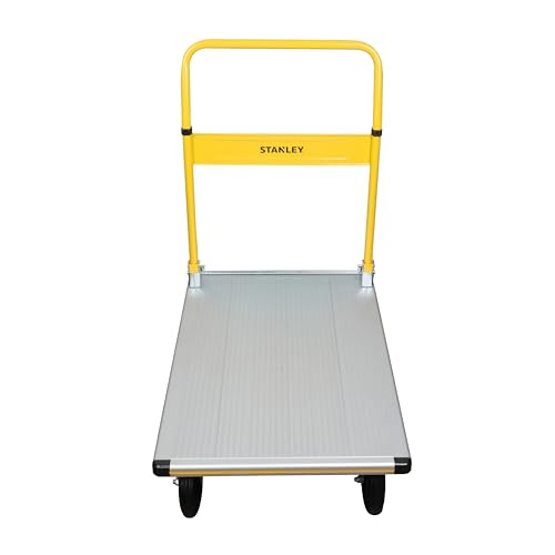STANLEY klappbarer Plattformwagen, Tragkraft 200Kg, SXWTI-PC511, Transportwagen, Lagerwagen, Paketwagen, Plattformabmessungen 90x61cm, Schiebebügelwagen, Anti-Rutsch Plattform, platzsparend verstaubar
