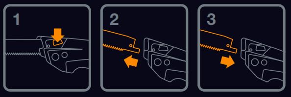 Fiskars Pro Kompakte Klappsäge, Inkl. 2 Sägeblättern, Sägeblattlänge: 15 cm, 13 TPI und 24 TPI, Schwarz/Orange, PowerTooth, 1062934