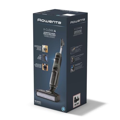 Rowenta X-Clean 4 kabelloser Nass- und Trockenstaubsauger, 2-in-1 Reinigung, 50 Min. Leistung, intelligente Schmutzerkennung, Selbstreinigungssystem, Dunkelgrau, GZ5037WO