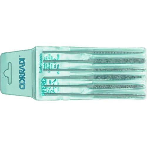 PFERD TOOLS CORRADI-Nadelraspel-Set, 6-teilig, Schweizer Raspelhieb 2, 140mm, 12332144 – Für mittelfeine Raspelarbeiten in schwer zugänglichen Stellen