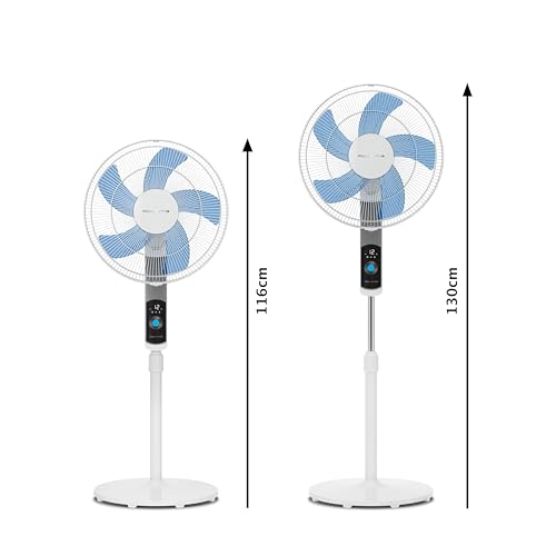 Rowenta Turbo Silence Standventilator, nur 35 dB(A) im Silent Night-Modus, energiesparend, 12 Geschwindigkeiten, digitaler LED-Bildschirm, Timer, Fernbedienung, Weiß, VU5650F0