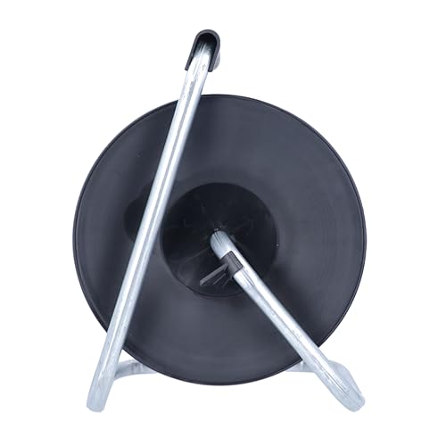 as - Schwabe Kunststoffkabeltrommel Leertrommel Ø285 mm für ca. 50 m Kabel, 4 Einbausteckdosen mit Klappdeckel 230V/16A, Thermoschutzschalter, IP20, Schwarz, 10208