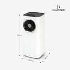 Klarstein Kraftwerk Smart 12K Mobiles Klimagerät – 12000 BTU, 35-59 m², App & Alexa Steuerung, 3-in-1 Kühlung, Entfeuchter & Ventilator, Leise, Timer, Ablaufschlauch Inkl., Weiß