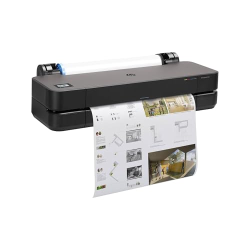 HP DesignJet T230 24 Zoll (61 cm 5HB07D), Großformatdrucker, Plotter, Standard A4-A1, 68 A1-Ausdrucke/Stunde, Wi-Fi, Ethernet, USB, 2400x1200 DPI, Recyceltes Metall, 1 Jahr Garantie, Click, Schwarz