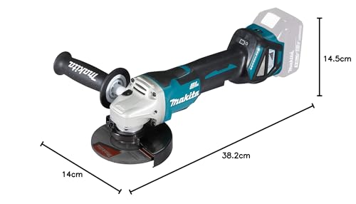 Makita DGA515Z Akku-Winkelschleifer 18 V mit Paddleschalter (ohne Akku, ohne Ladegerät), Pfauenblau