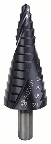 Bosch Professional Stufenbohrer HSS-AlTiN mit 3-Flächen-Schaft (Ø 6-30 mm, 13 Stufen)