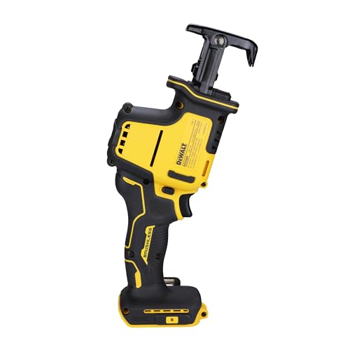 DEWALT 18 Volt Akku-Kompakt-Säbelsäge(bürstenloser Motor, sehr kompakte Abmessungen, werkzeugloser Sägeblattwechsel, schwenkbarer Sägeschuh, Lieferung ohne Akku und Ladegerät), DCS369N-XJ
