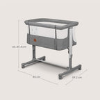 Lionelo Aurora 3 in 1 Babybett bis 9 kg, Beistellbett, Wiege, Höhenverstellug und Einstellung der Neigung der Matratze, 4 Räder mit Bremse Ergonomische Matratze Tasche