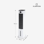 Klarstein Luftkühler mit Wasserkühlung, 5-in-1 Verdunstungskühler, Luftbefeuchter, Ventilator & Luftreiniger, Mobile Klimageräte Luftkühler mit App-Steuerung, 80W Air Cooler, 462m³/h Luftstrom