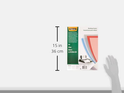 Fellowes Klarsicht Deckblatt aus PVC, A4 Format, 200 mic Stärke, transparent, ideal für Plastikbindung und Drahtbindung, Pack mit 100 Stück