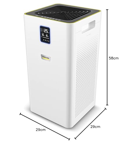 Kärcher Luftreiniger AF 50, Luftdurchsatz: 520 m³/h, bis zu 100 m² Räume, beseitigt 99,95% der Partikel bis zu 0,3 μm wie Feinstaub, Aerosole, Allergene, Gerüche, Automatik-Funktion, Timer, Nachtmodus