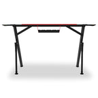 DRIFT GAMING DRDZ175RGB - Gaming-Tisch mit Kohlefaser-Tischplatte, Getränke- und Headset-Halter, Sound Reactive RGB-Seiten, Mousepad 80 x 30 cm, Schwarz, 130 x 60 x 75 cm