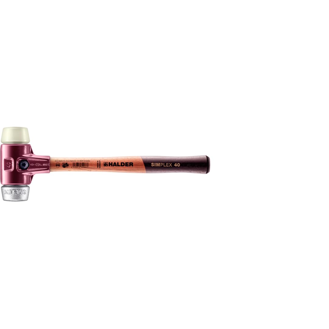 SIMPLEX-Schonhammer, Nylon/Weichmetall; mit Tempergussgehäuse und hochwertigem Holzstiel | D=40 mm | 3089.040
