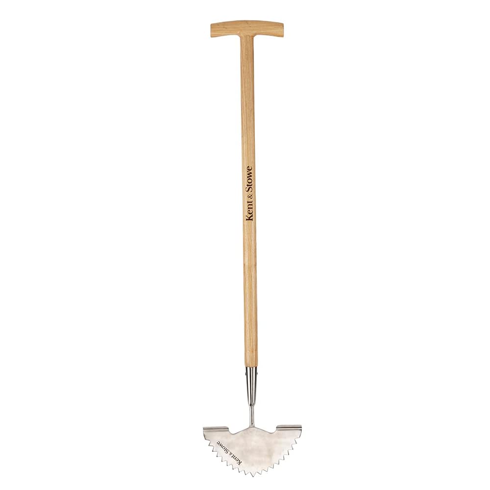 Kent & Stowe Rasenkantenstecher – Kantenschneider aus Edelstahl zum Schneiden von Rasenkanten, Kantenstecher mit Stiel aus Esche, Länge: 100 cm