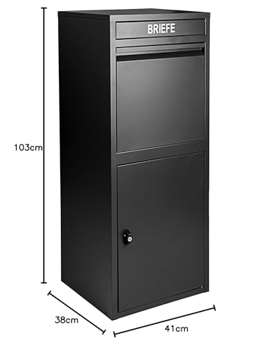 Ondis24 Korona Paketbox Postbox für Pakete, Päckchen, für Briefe mit Paketsafe (Schwarz)
