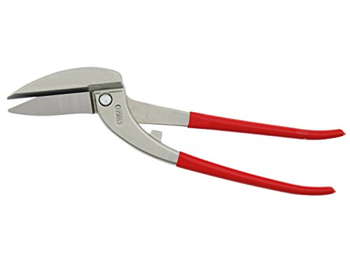 STUBAI DURCHLAUFSCHERE 350 mm | Spezialschere für lange, gerade Schnitte in Blech, Zink und Aluminium | lackierte Griffe | induktiv gehärtet 60–62 HRC | 800 g