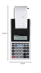 Rebell Druckender Tischrechner PDC10 (12-stelliges Display, einfarbiger Druck, Gummitasten) Hellgrau
