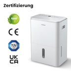 COMFEE' Luftentfeuchter Easy Dry 20L/Tag, 4 Modi, Luftbefeuchter angeschlossen, 3 l Tank, Wäschetrockner, Swing-Funktion, für Räume von 40㎡/100 m³, Weiß