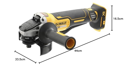 DEWALT 18V XR Akku-Winkelschleifer 125mm mit Paddel-Schalter (bürstenloser Motor, elektrische Bremse & Kupplung, Schnellspannfutter, inkl. TSTAK-Box II, Lieferung ohne Akku & Ladegerät), DCG406NT-XJ