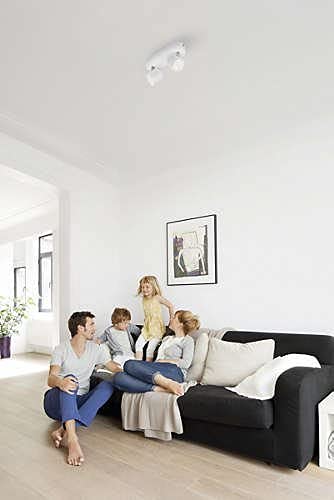 Philips myLiving Star 2-er LED Spots (11,5 W), dimmbare Deckenspots mit warmweißem Licht und zwei schwenkbaren Spotköpfen, energiesparende Raumbeleuchtung, weiß