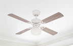 Westinghouse Vegas 7218540 Deckenventilator mit Beleuchtung, A++ to E, Metall, 60 W, E27, weiß, 105 x 105 x 44.2 cm
