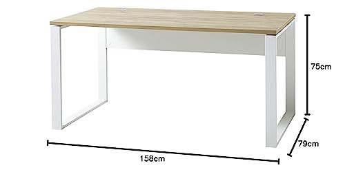 Germania Schreibtisch 4157-513 GW-Lioni, in Weiß/Navarra-Eiche-Nb, mit Metallkufen, 158 x 75 x 79 cm (BxHxT)