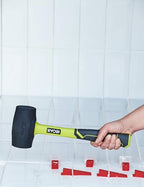 RYOBI Gummihammer mit Griff aus Hickory-Holz, schwarz, 450 Gramm RHHM450