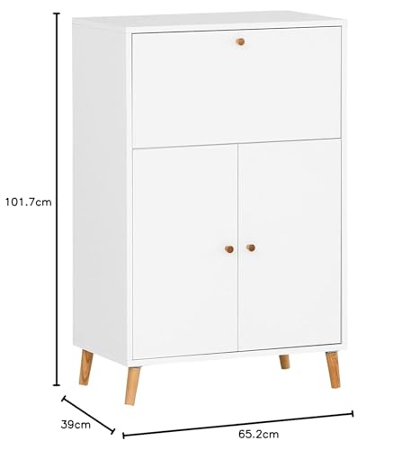 Schildmeyer Sekretär Serie Rena 500, 153502, weiß, 65,2 x 39 x 101,7 cm