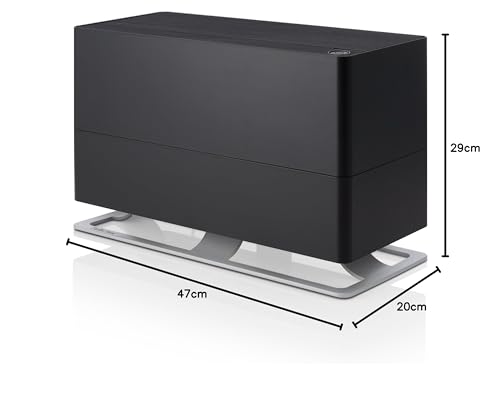 Stadler Form Luftbefeuchter Oskar big, energiesparender Raumbefeuchter für Räume bis 100 m² / 250 m³, Verdunster mit Abschalt-Automatik, dimmbare LEDs, sehr leise, schwarz