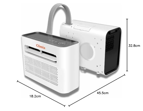 Climia CMK 1500 Note "Gut" auf Vergleich org-Klimaanlage für Wohnwagen bis 15 qm, Split Klimaanlage für Wohnmobil Camping. 5000 BTU/h, Klimagerät zum Entfeuchten, Energieeffiziensklasse A