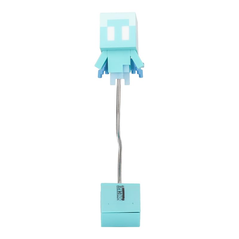 Paladone Minecraft Allay Buchleuchte zum Anklemmen, offiziell lizenziertes Leselicht, Clip-Lampen-Design mit flexiblem Kabel, mit Allay-Mob-förmigem Kopf, 3 Lichtmodi, batteriebetrieben