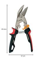 Fiskars Blechschere, Versetzter linker Schnitt, Bis zu 40% mehr Kraft, Länge 252 cm, Wärmebehandelter Stahl/Kunststoff, Schwarz/Rot/Orange, PowerGear, 1027211