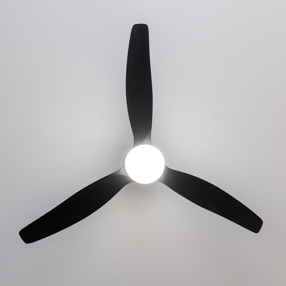 Cecotec - Deckenventilatoren mit Licht EnergySilence Aero 5600 Aqua GoldBlack Connected, 132 cm, 40 W, LED 20W Litch, 3 Flügel, 6 Geschwindigkeiten, Timer, Winter/Sommermodus, Wi-Fi, Goldschwarz
