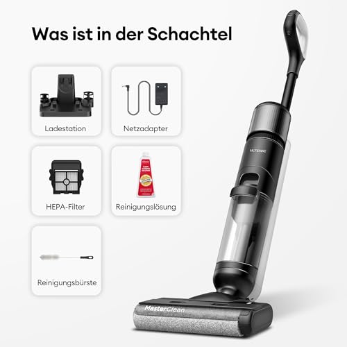 Ultenic Nass Trockensauger akku, Saugwischer Kabellos, 50 Minuten Laufzeit, Selbstreinigungsfunktion, LED-Display, ideal für Hartböden sowie Haushalte mit Haustieren und Kindern