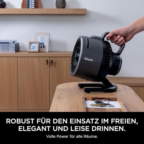 Shark FlexBreeze HydroGo – Leistungsstarker Nebelventilator, Kühlung im Innen- und Außenbereich, Leise und langlebig, Mit und ohne Kabel, Kompakt und Leicht, 5 Geschwindigkeiten, Anthrazit FA050EU