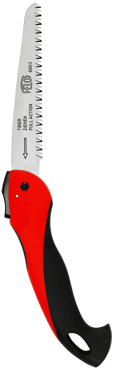 FELCO 600 Säge (Sägeblatt 16 cm, Klappsäge Schnitt-ø 50 mm, Länge 350 mm, ziehender Schnitt, Astsäge klappbar, Baumsäge für Links- und Rechtshänder), 26 x 16 x 12 cm