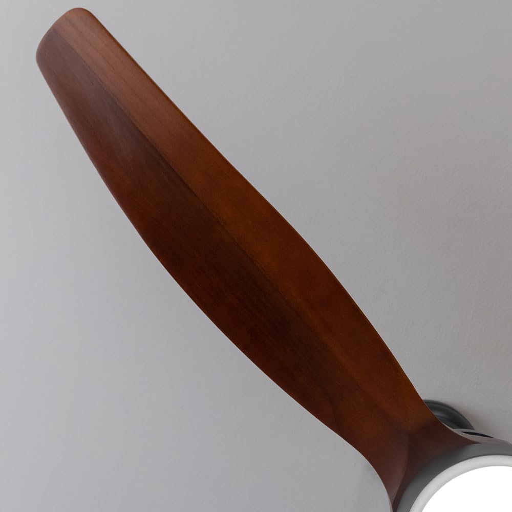 Cecotec Deckenventilator mit Licht EnergySilence Aero 5275 DarkWood, 40W, 52" DC Motor, Fernbedienung, LED-Licht, Timer, Winter-Sommer-Modus, Höhenverstellbar, Effizient, Vielseitig