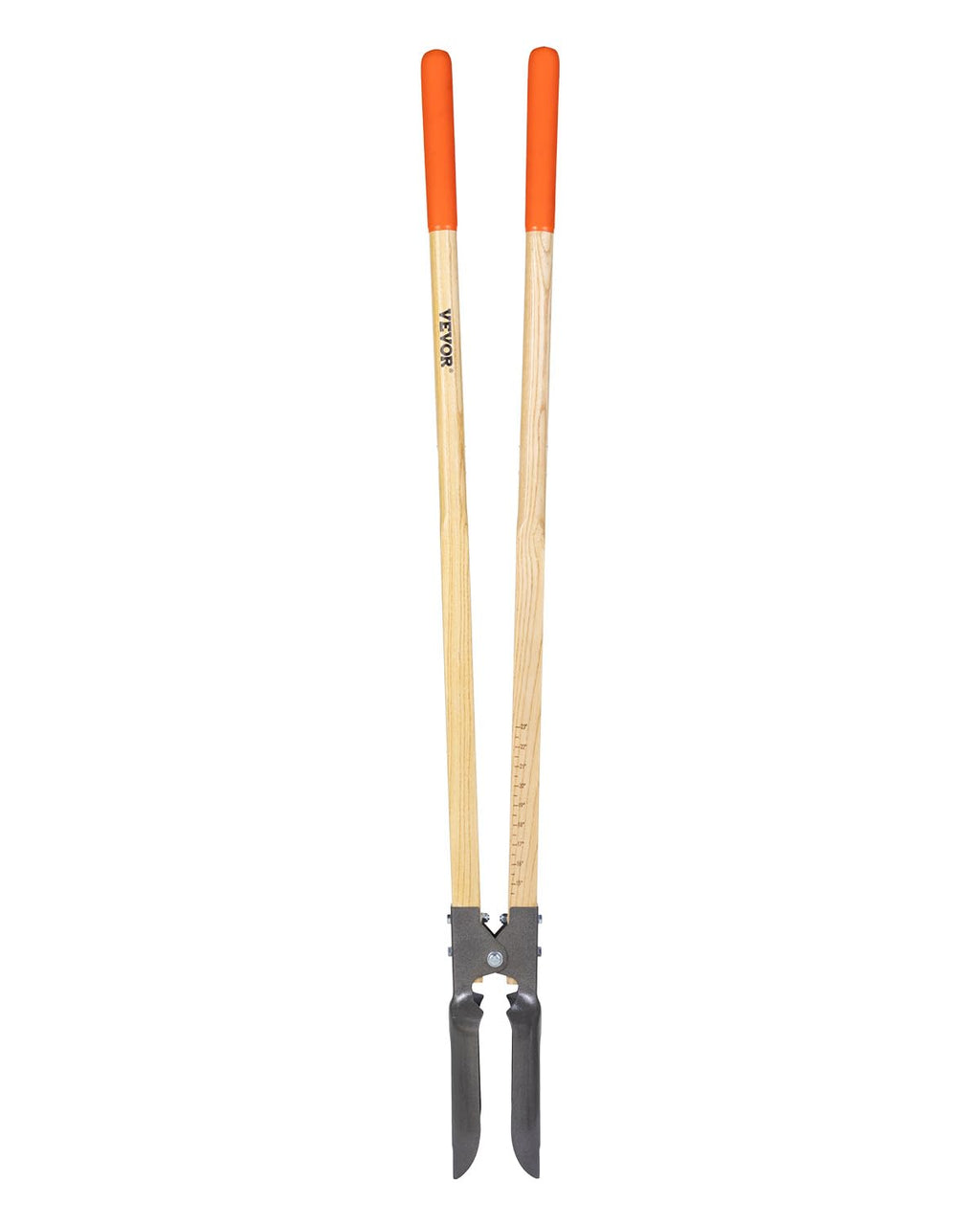 VEVOR Erdlochausheber 146cm, robuster Erdlochheber mit Holzgriff, Handbagger mit Skalenmarkierungen und Metallklinge, Pfostenlochspaten-Werkzeug zum Graben von Gartenarbeiten im Freien