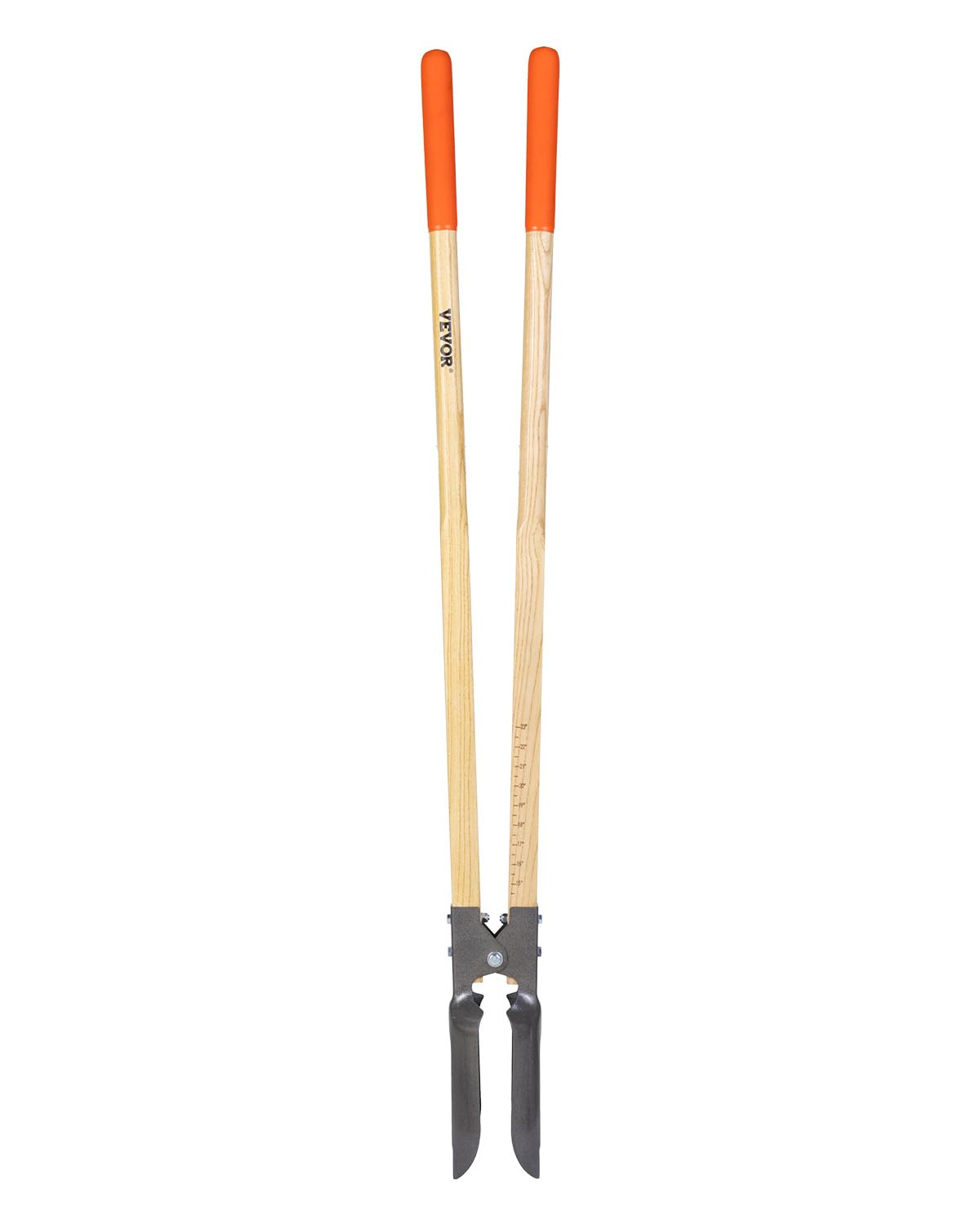 VEVOR Erdlochausheber 146cm, robuster Erdlochheber mit Holzgriff, Handbagger mit Skalenmarkierungen und Metallklinge, Pfostenlochspaten-Werkzeug zum Graben von Gartenarbeiten im Freien