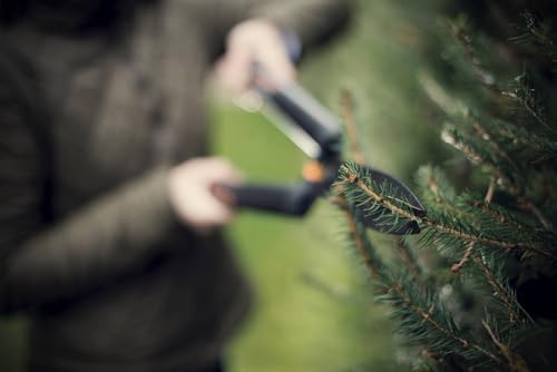 Fiskars SingleStep Heckenschere, Mit Wellenschliff, Hochwertige Stahl-Klingen, Länge 60 cm, Mattschwarz, HS22, 1001433