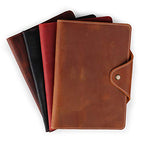 Londo Echtleder Portfolio – Schreibmappe mit Notizblock & Druckknopfverschluss für Business, Büro & Reisen