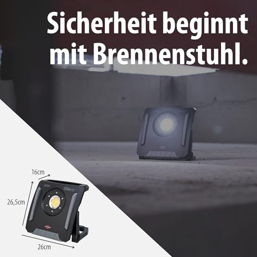 Brennenstuhl Professional Multi Battery LED Hybrid Baustrahler 6050 MH (60W, 6200lm, IP65, LED Baustrahler kompatibel mit 18V Akkus 10 verschiedener Hersteller, 5m, ohne Akku, Engineered in Germany)