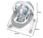 Ingenuity, Pemberton, automatische Babywippe Babyschaukel mit zwei Stufen, Sicherheitsgurt, luftdurchlässigem Material und 2 Plüschtieren