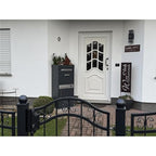 Metzler Paketbox, Briefkasten mit großem Paketfach in Anthrazit, personalisierte Paketbox für draußen, Standbriefkasten mit Paketfach, Paketkasten, Postbox mit Gravur, rostfrei und massiv - Bispo 2