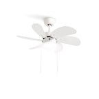 CREATE / WINDEASY/Deckenventilator Weiß umkehrbare Naturholzflügel mit Beleuchtung / 53W, Leise, Ø86cm, 3 Geschwindigkeiten, AC-Motor, Sommer-Winterbetrieb