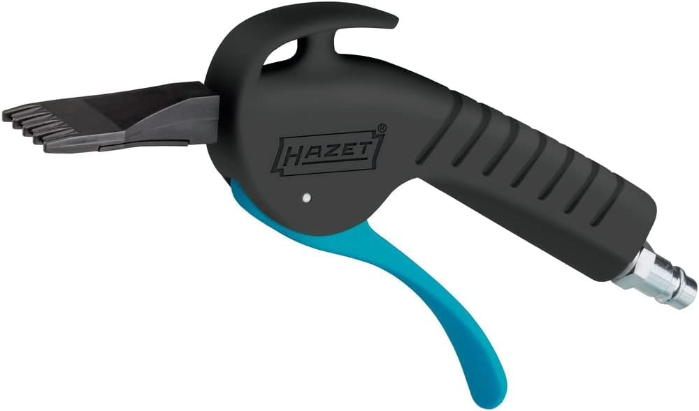 HAZET Ausblaspistole 9040P-5 I breite Flachdüse zur Flächenreinigung, 6 bar Betriebsdruck mit ergonomischem Handgriff I für ein schnelles Entfernen von Spänen oder anderen Fremdkörpern
