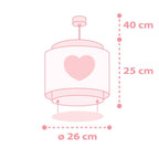 Dalber Lampe kinderzimmer, kinderlampe Pendelleuchte Hängelampe, Deckenleuchte Kinder, Deckenlampe kinderzimmer Baby Dreams Herz Rosa, 76012S, E27